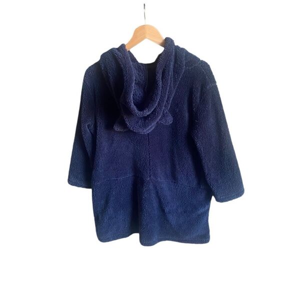 Navy Blue Hooded Sherpa Pullover Sweatshirt. Size XL. - Picture 6 of 6